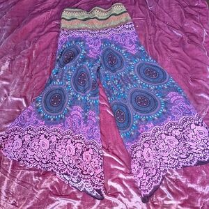 Vibrant Boho Wide-Leg Pants